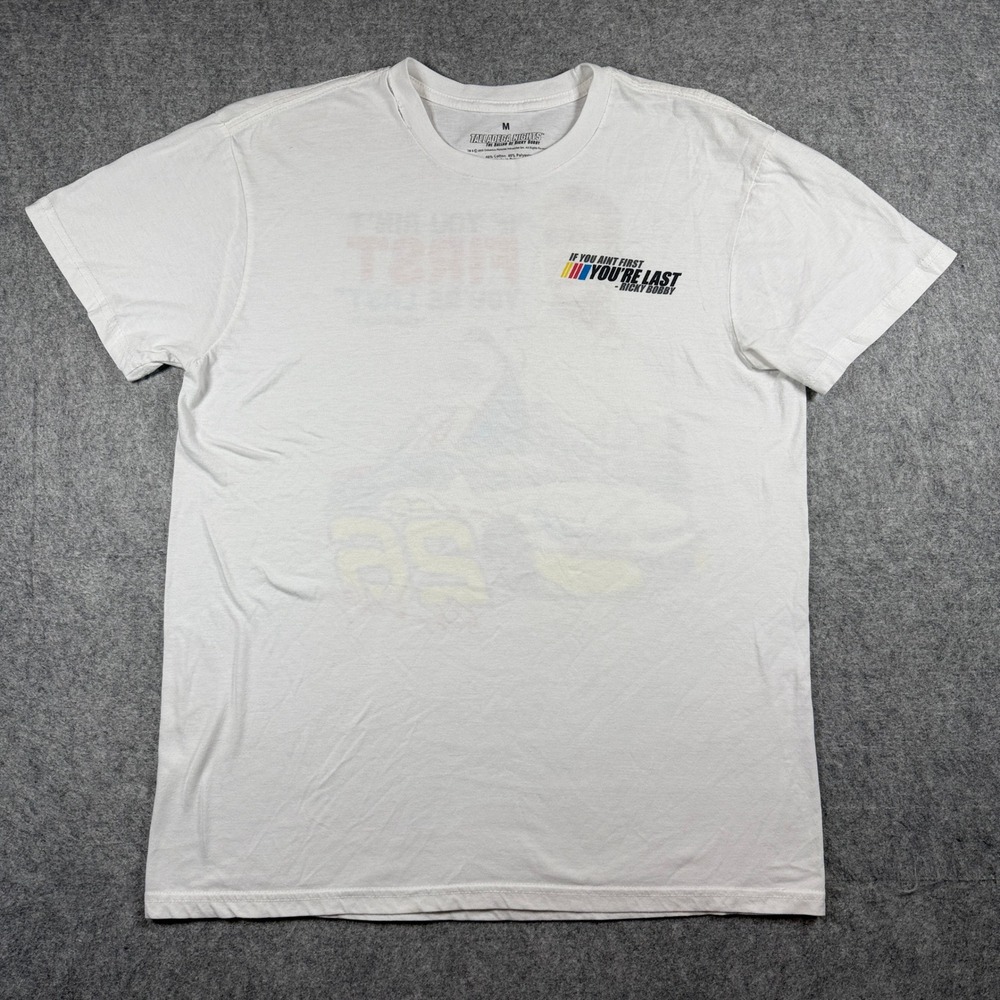 Talladega Nights Mens Ricky Bobby Graphic T Shirt Medium White Movie Quote Tee
